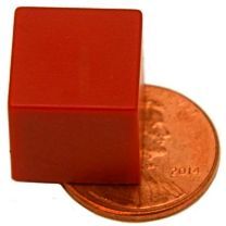 1/2" x 1/2" x 1/2" Cubes - Plastic Coated - Red - Neodymium Magnet