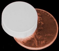 1/2" x 1/8" Disc - Plastic Coated - White - Neodymium Magnet