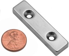 2" x 1/2" x 1/4 Countersunk Block - Neodymium Magnet