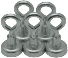 5 EYE BOLT Neodymium Hook Magnets - each holds 12 lbs