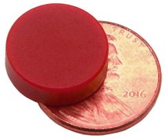 1/2" x 1/8" Disc - Plastic Coated - Red - Neodymium Magnet