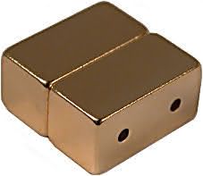 12mm x 6mm x 6mm Blocks - Magnetic DOUBLE Jewelry Clasps - Gold - Neodymium Magnet